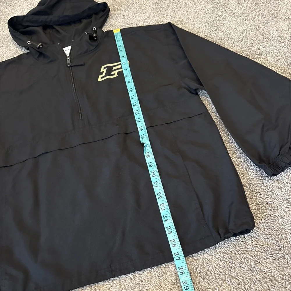 Champion Black Boilermakers Purdue University 1/2 Zip Anorak Windbreaker Jacket
